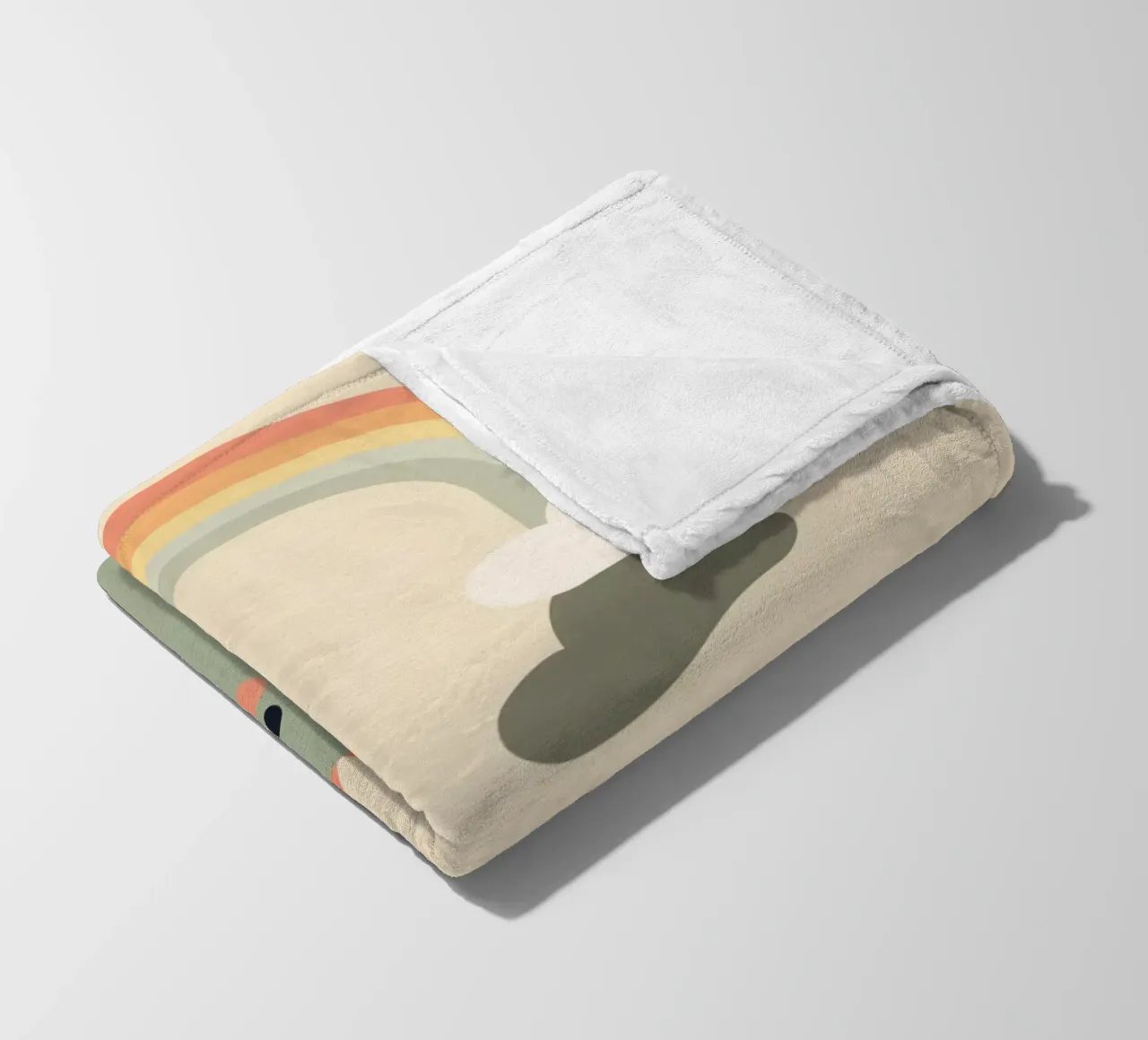 Illustrazione di un simpatico dinosauro e di un arcobaleno coperta in pile da DesignDoodle