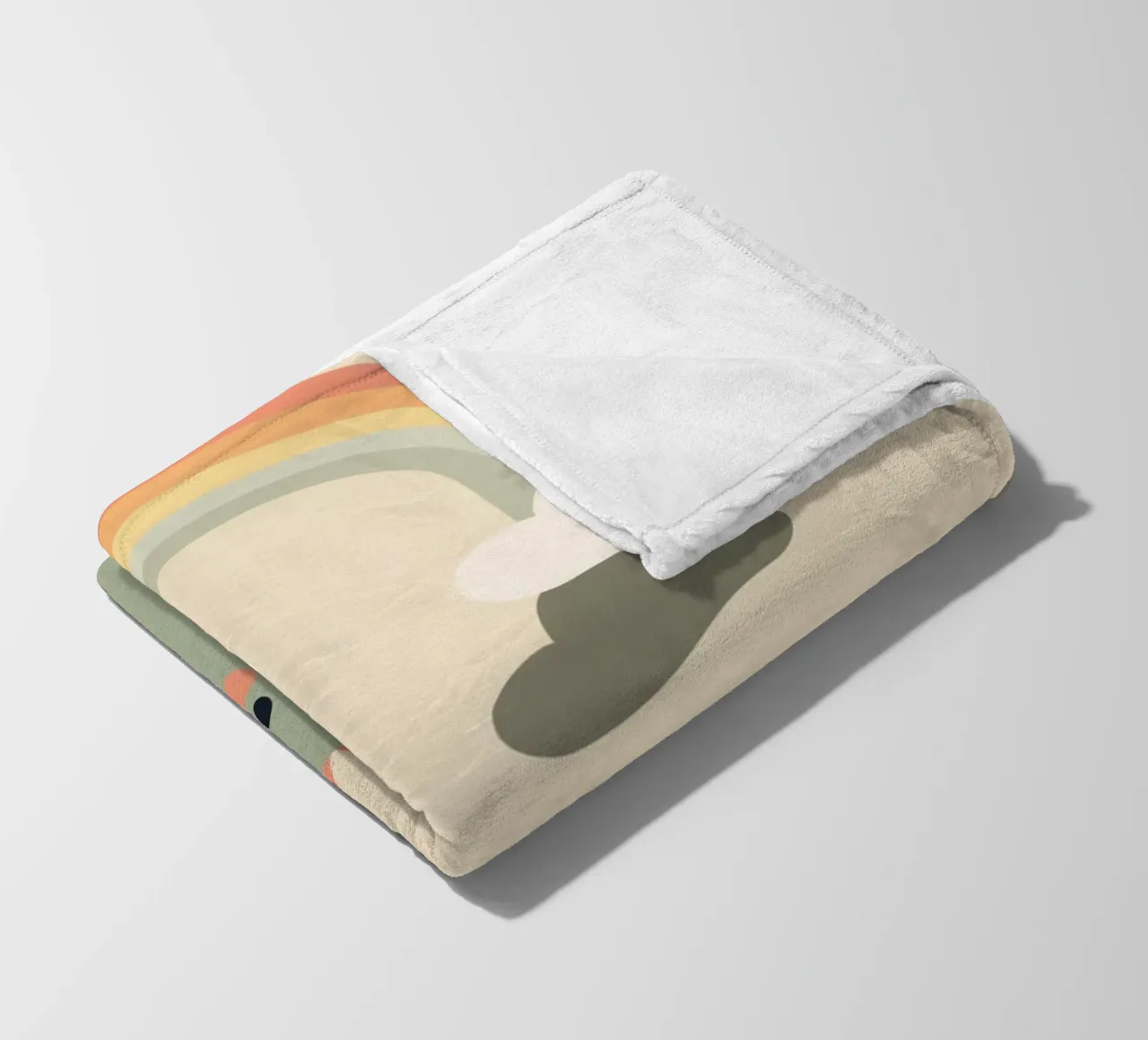 Illustrazione di un simpatico dinosauro e di un arcobaleno coperta in pile da DesignDoodle
