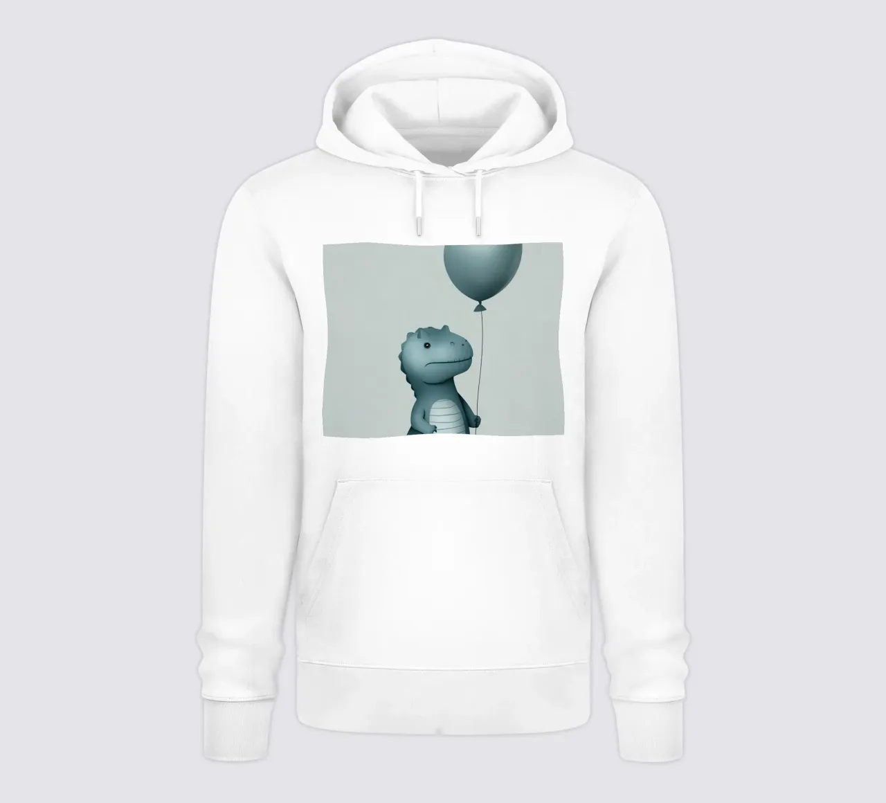 Dinosauro con in mano un palloncino felpa con cappuccio da DesignDoodle