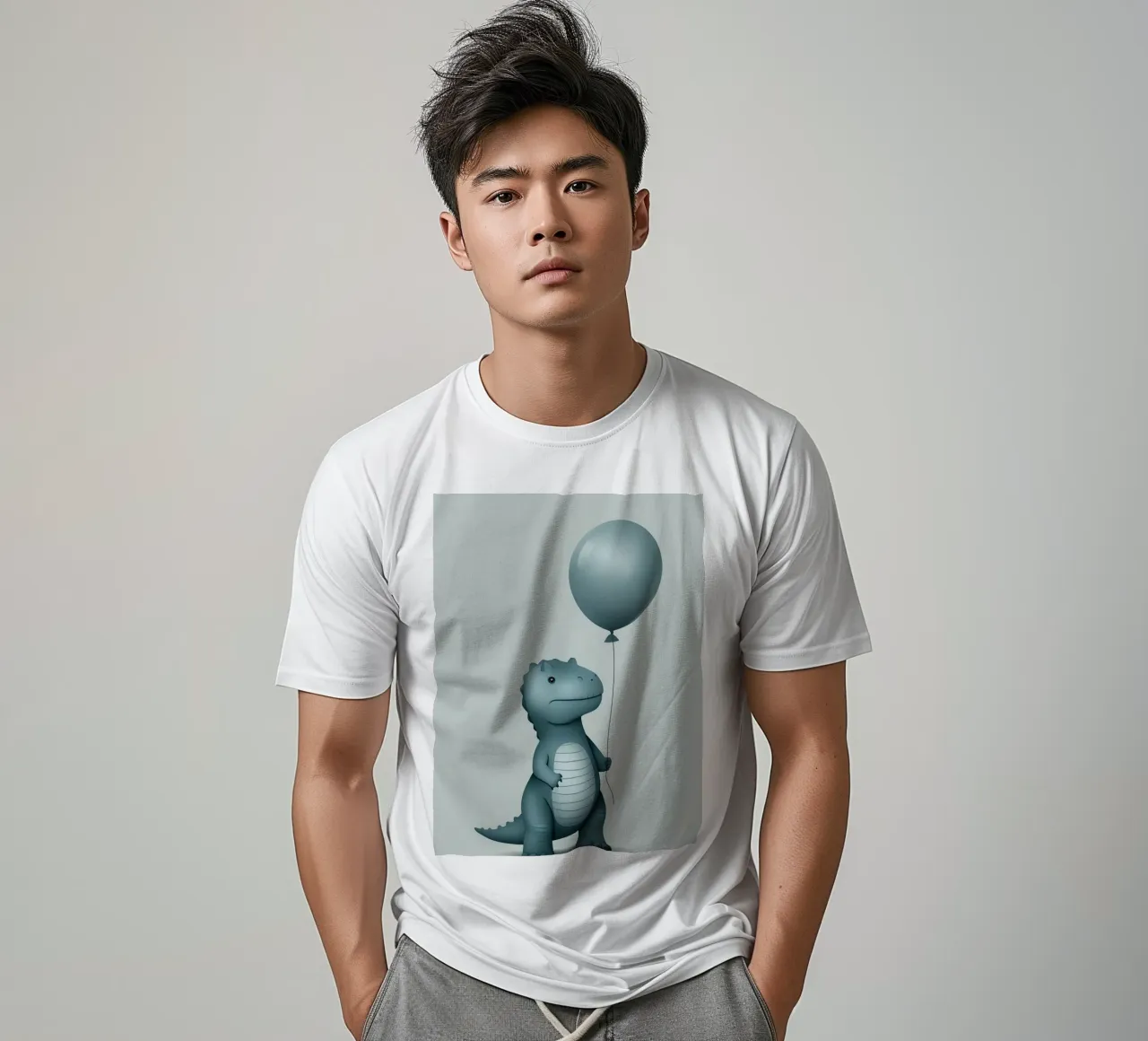 Dinosauro con in mano un palloncino t-shirt da DesignDoodle