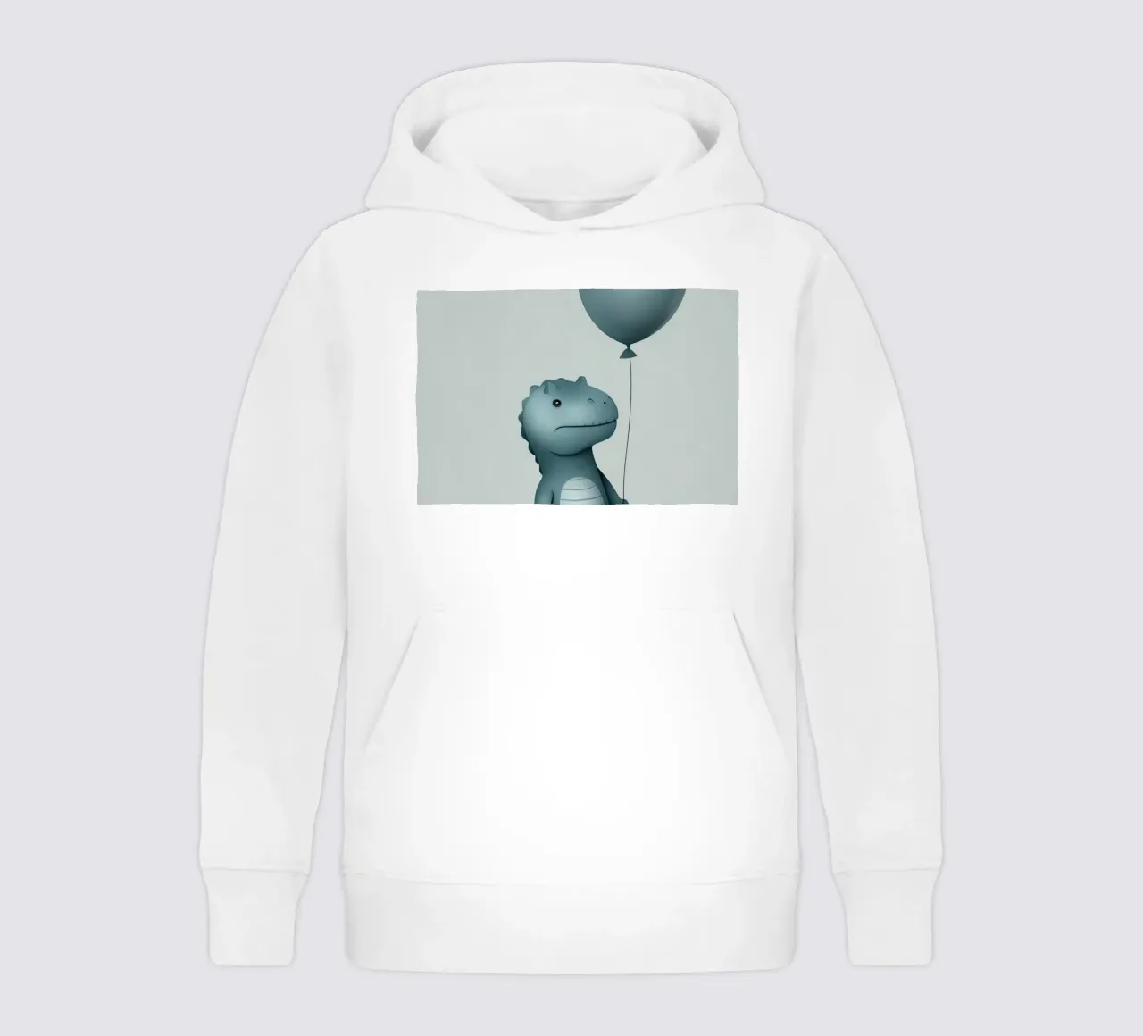 Dinosauro con in mano un palloncino felpa bambino con cappuccio da DesignDoodle