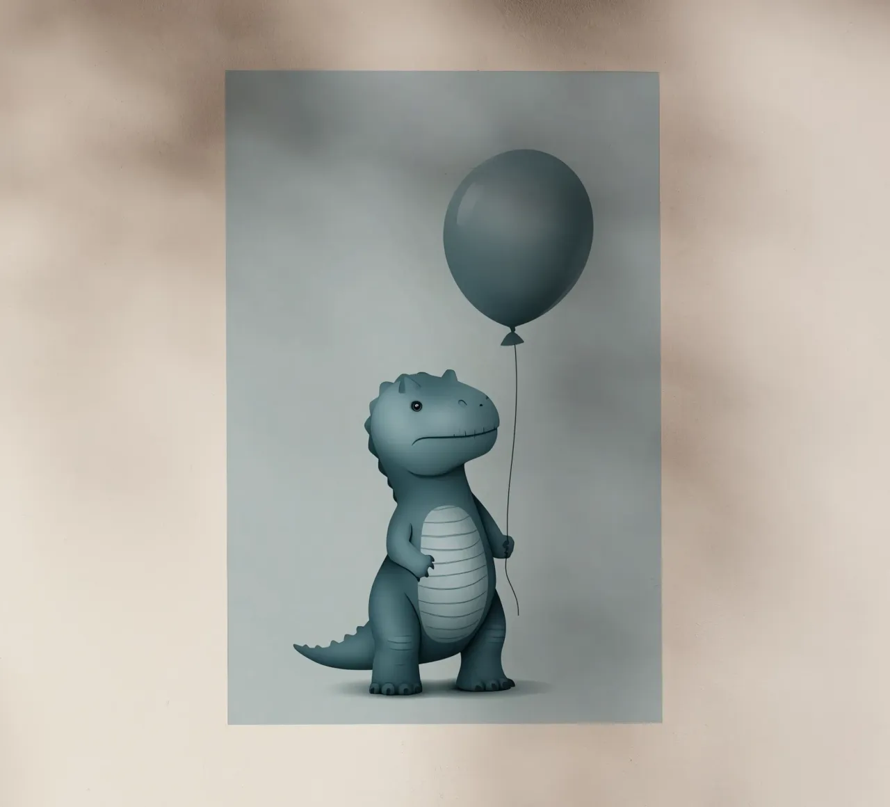Dinosauro con in mano un palloncino pellicola backlit da DesignDoodle