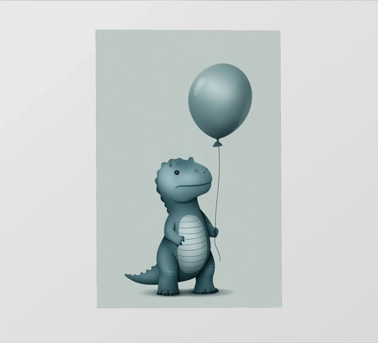 Dinosauro con in mano un palloncino pellicola backlit da DesignDoodle