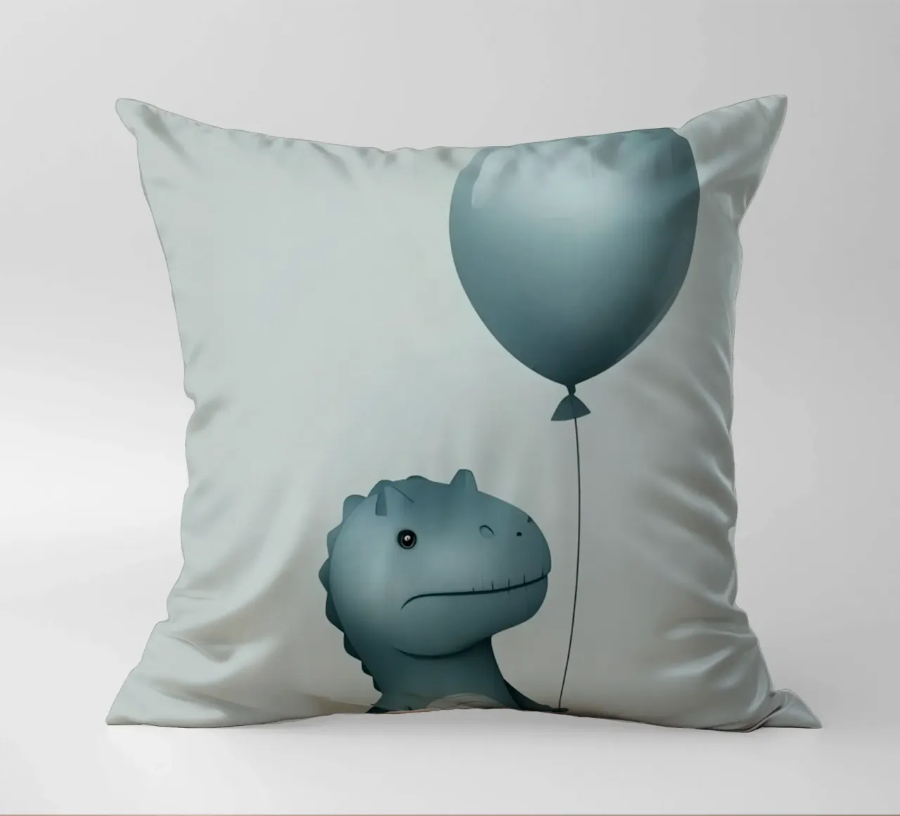Dinosauro con in mano un palloncino cuscino da DesignDoodle