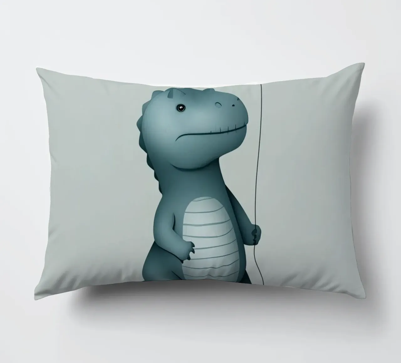 Dinosauro con in mano un palloncino cuscino da DesignDoodle