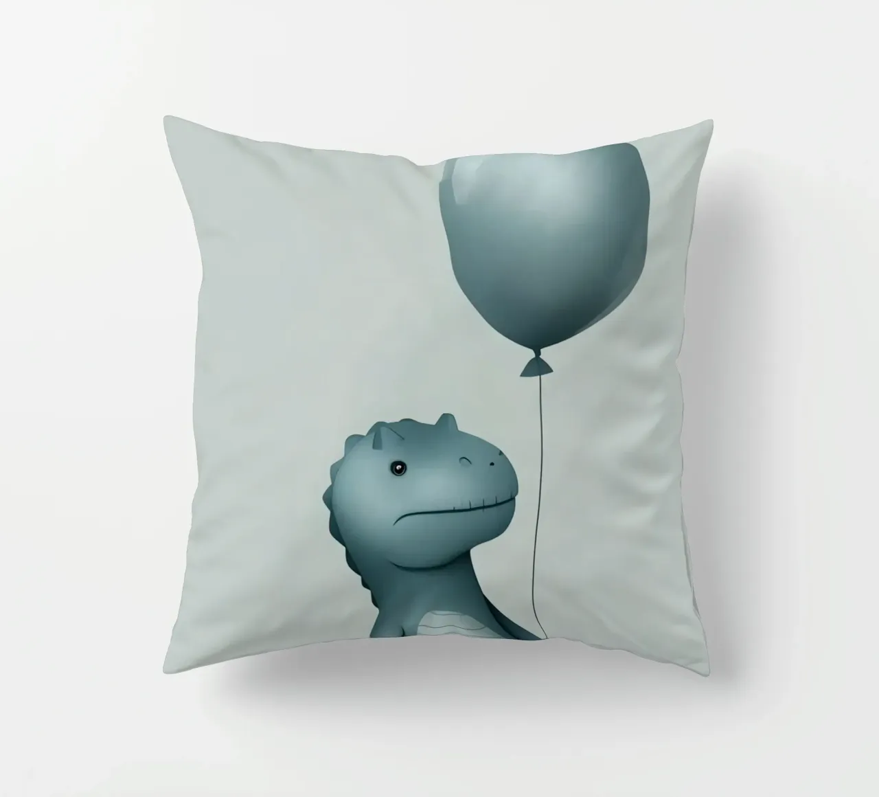Dinosauro con in mano un palloncino cuscino da DesignDoodle