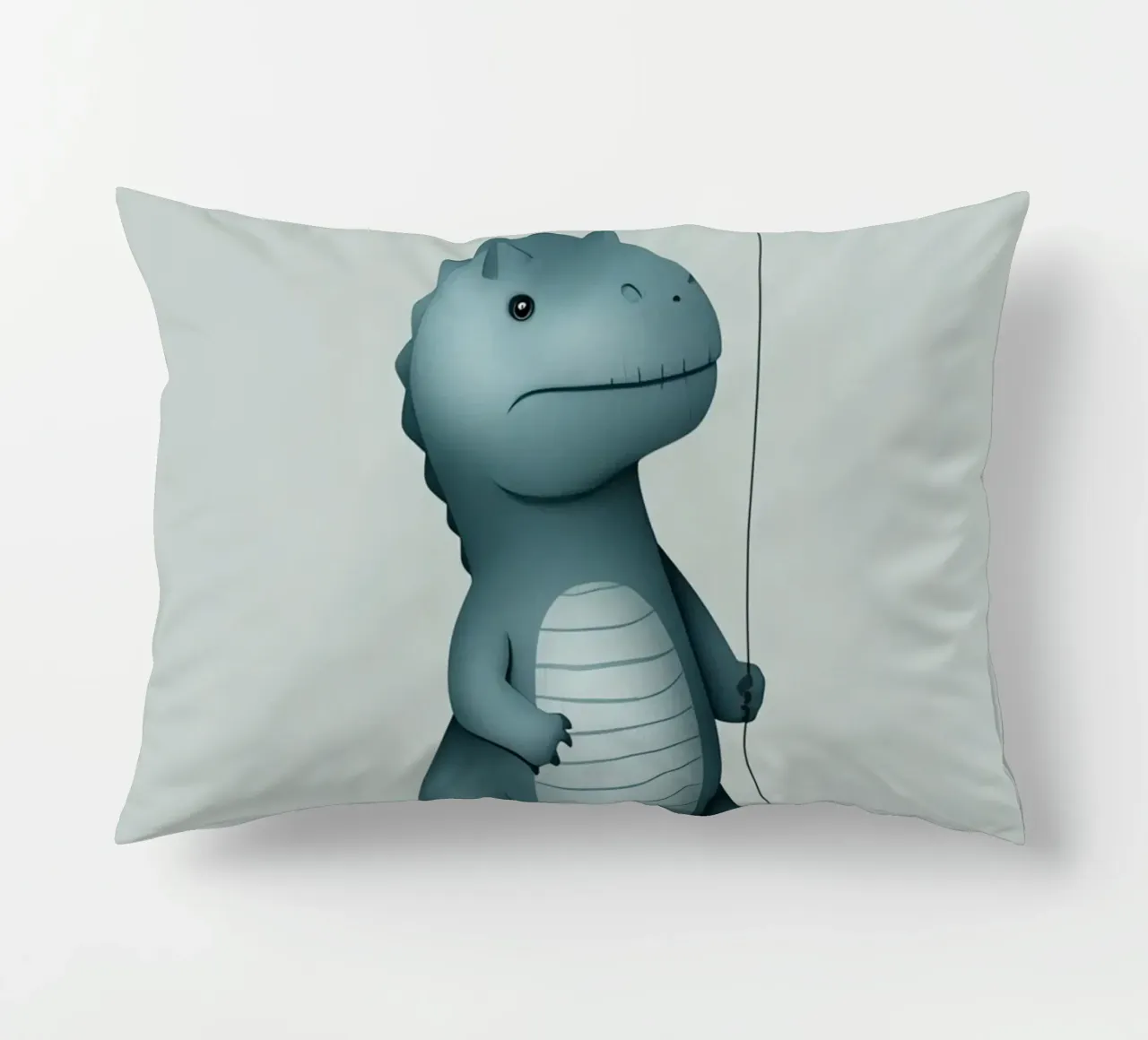 Dinosauro con in mano un palloncino cuscino da DesignDoodle