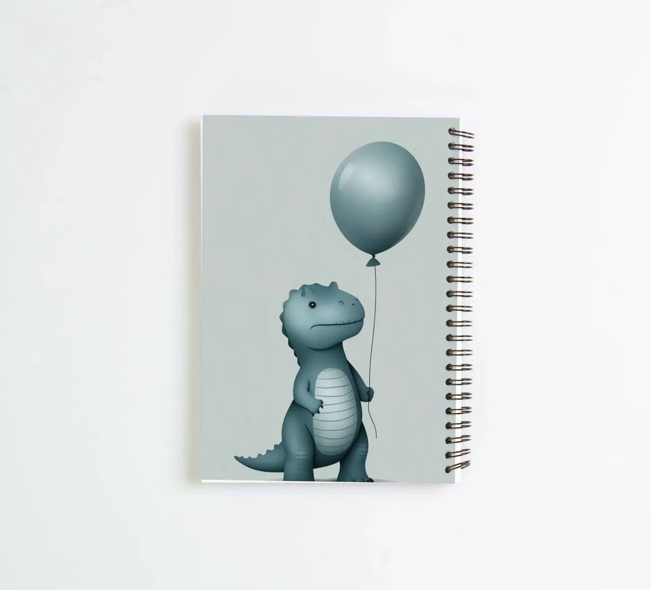 Dinosauro con in mano un palloncino diario ad anelli da DesignDoodle