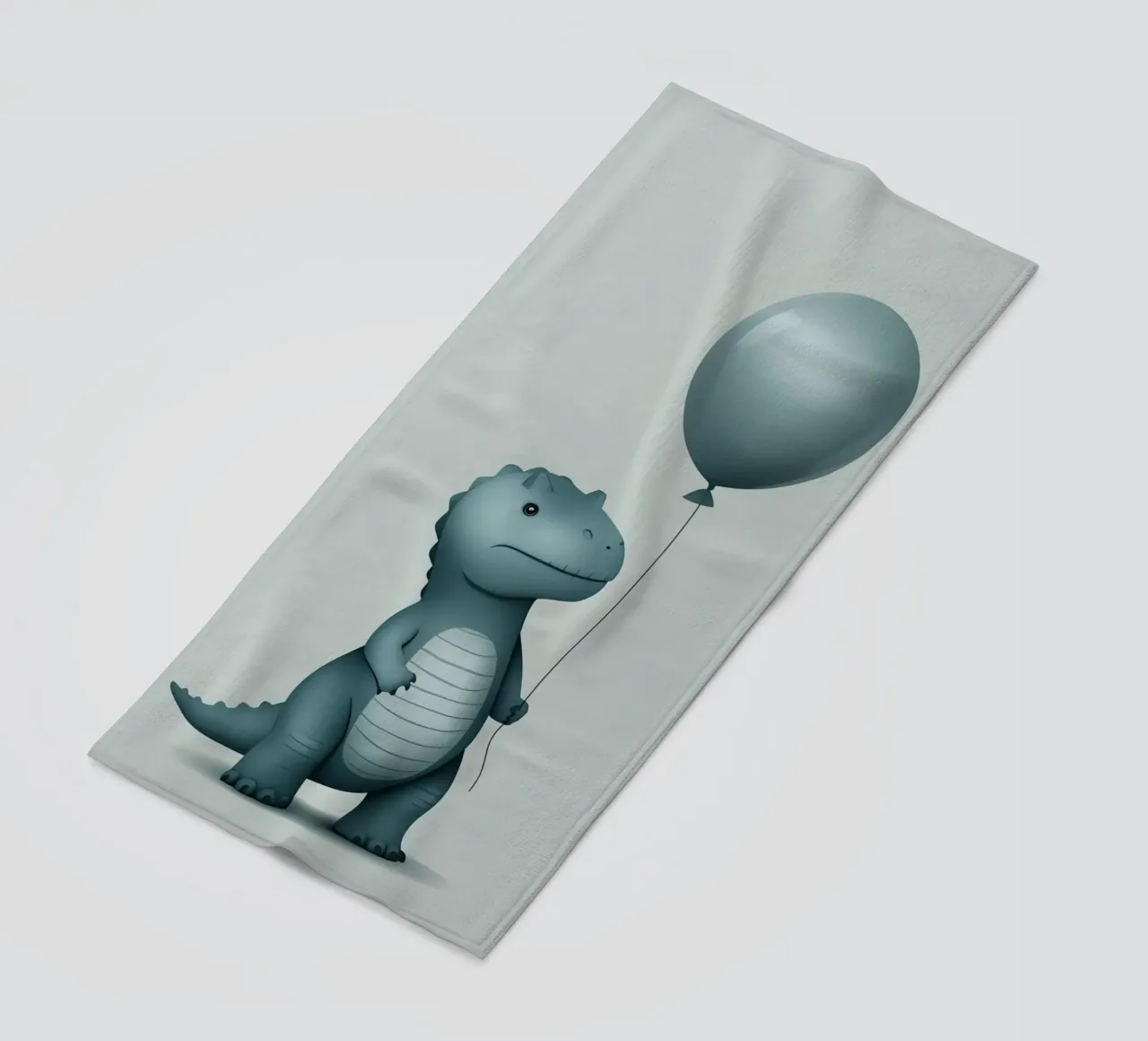 Dinosauro con in mano un palloncino telo mare da DesignDoodle