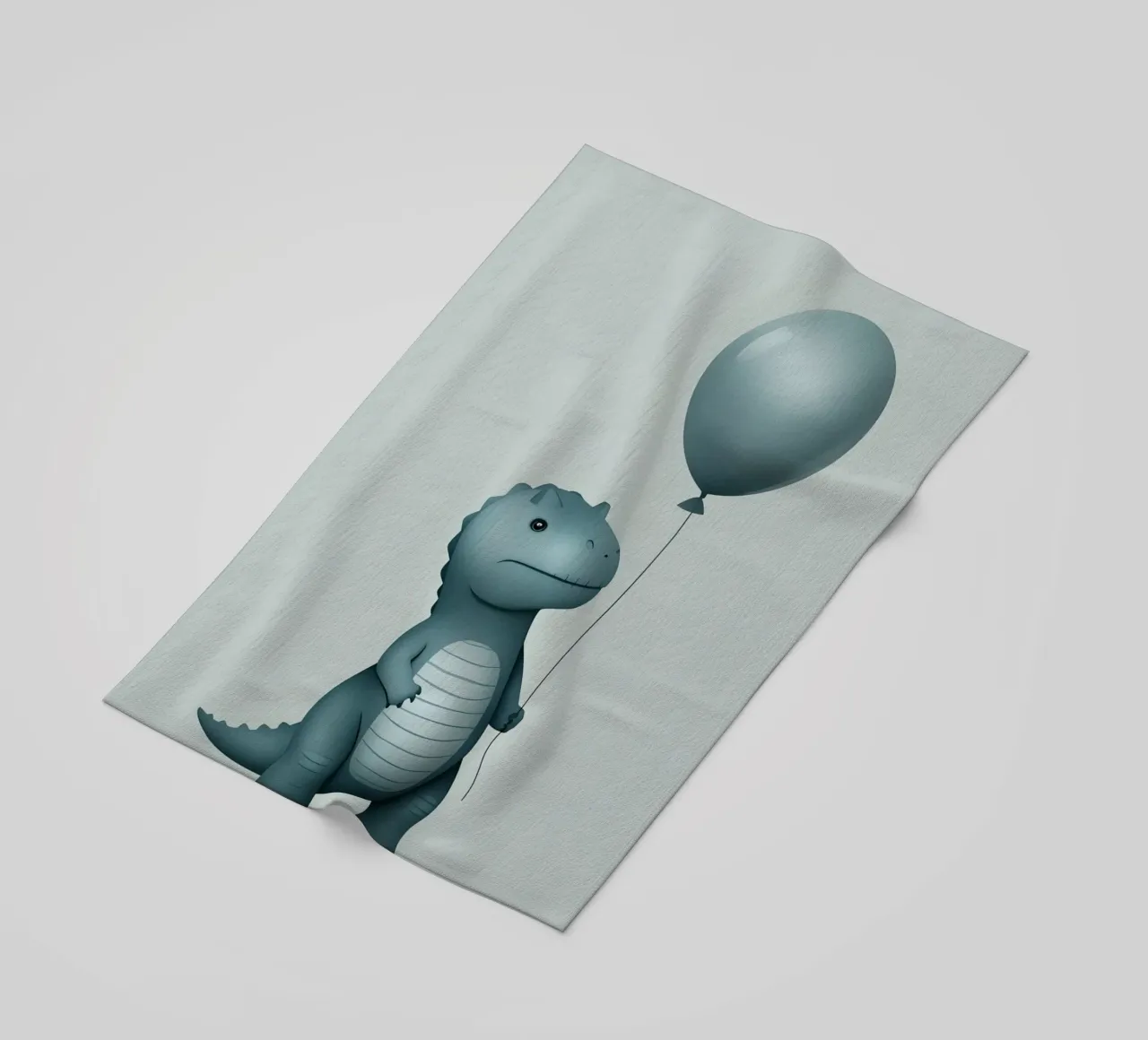 Dinosauro con in mano un palloncino telo mare da DesignDoodle