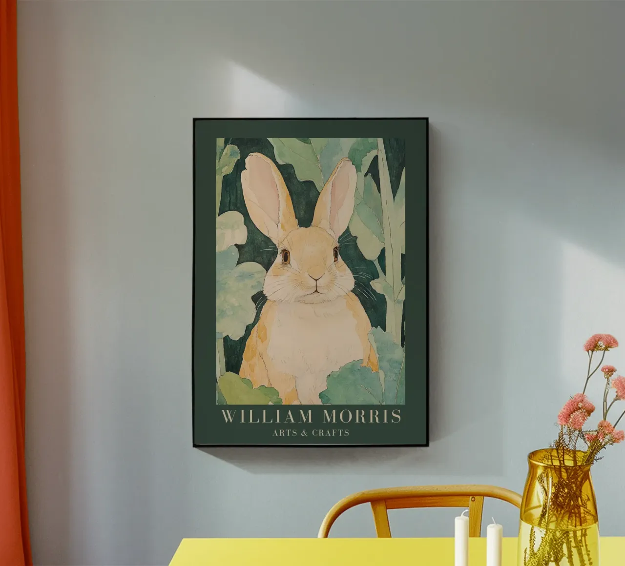 William Morris Hare acrylic glass by Botanical Art Studio