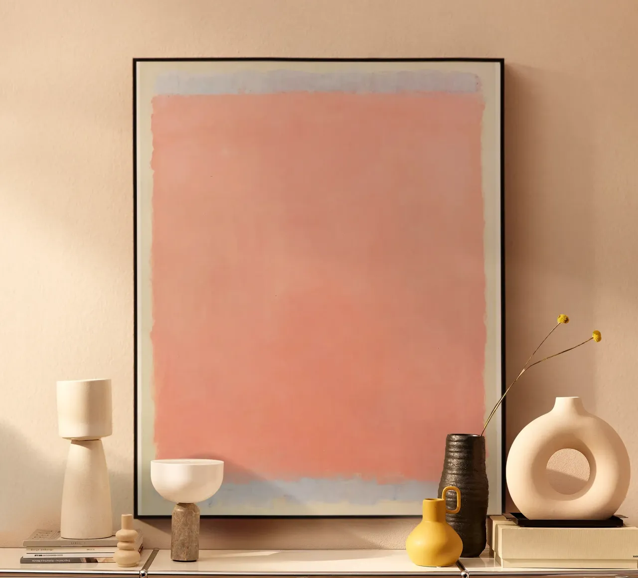 Pink Pastel Abstract alluminio dibond da Chérie Prints