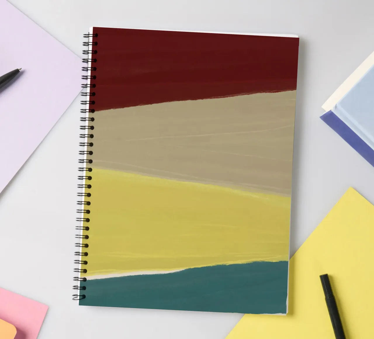 Geometric Color Blocks 02 spiral notebook by Life of Pie