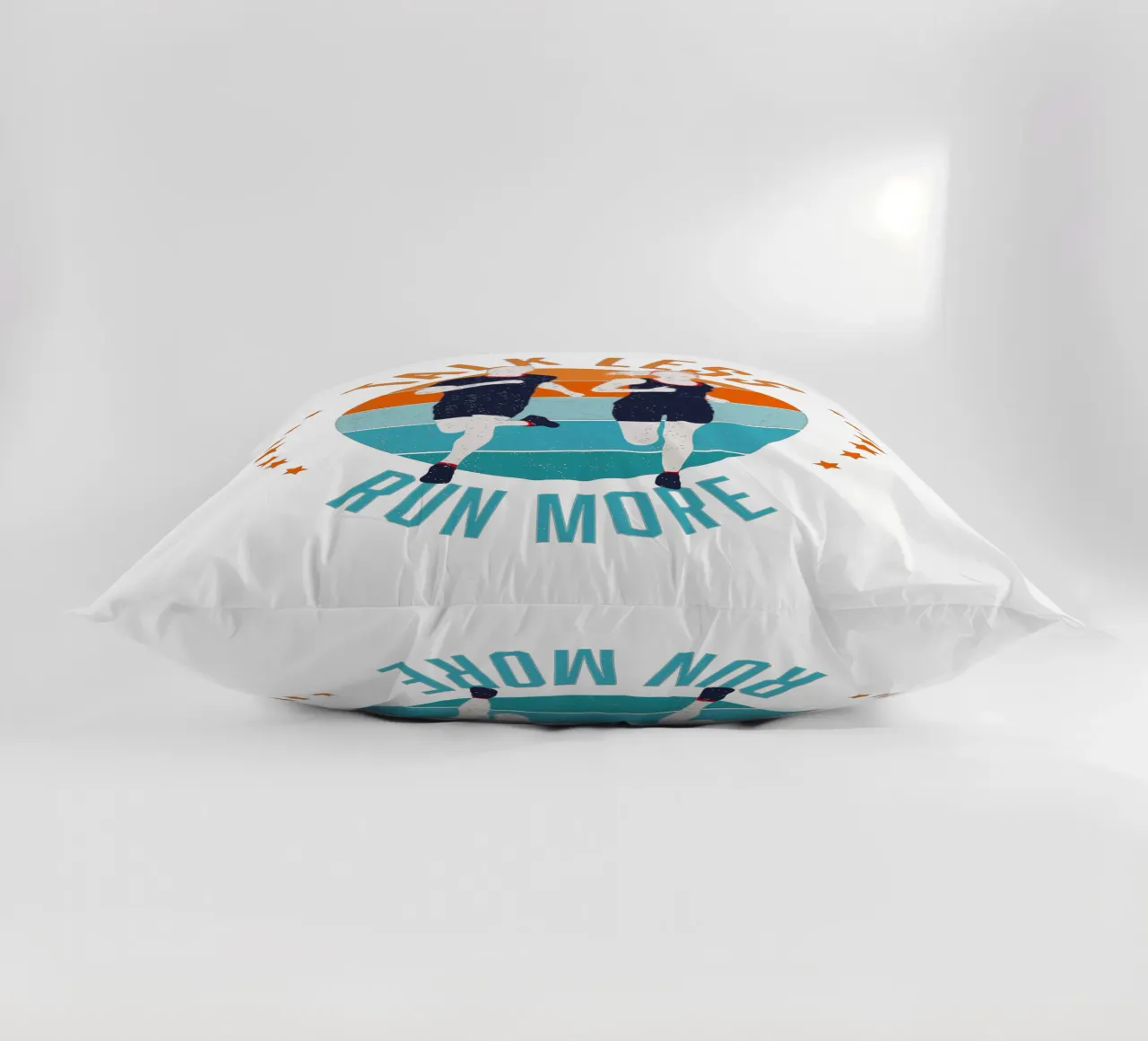 Less blah blah blah, more running. Funny motivational slogan decorative cushion by CalliLetters