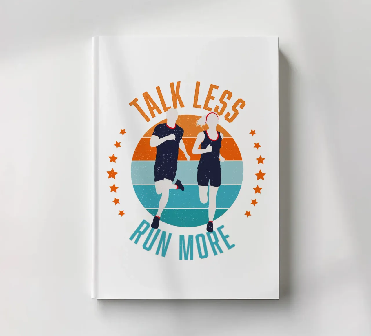 Less blah blah blah, more running. Funny motivational slogan notebook by CalliLetters