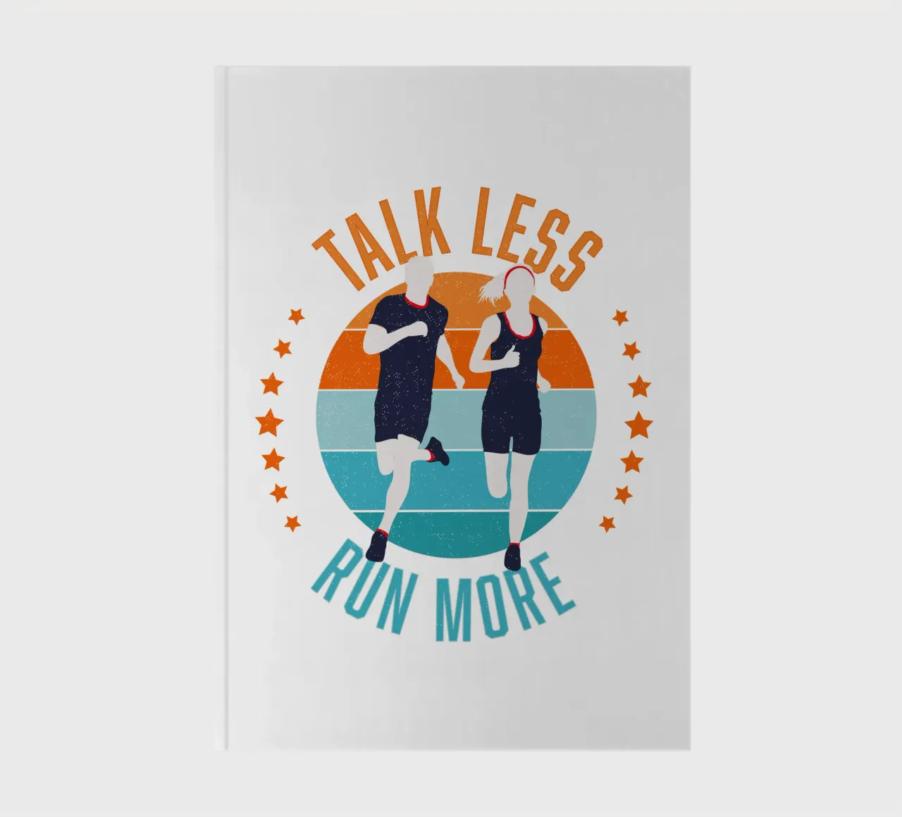 Less blah blah blah, more running. Funny motivational slogan notebook by CalliLetters