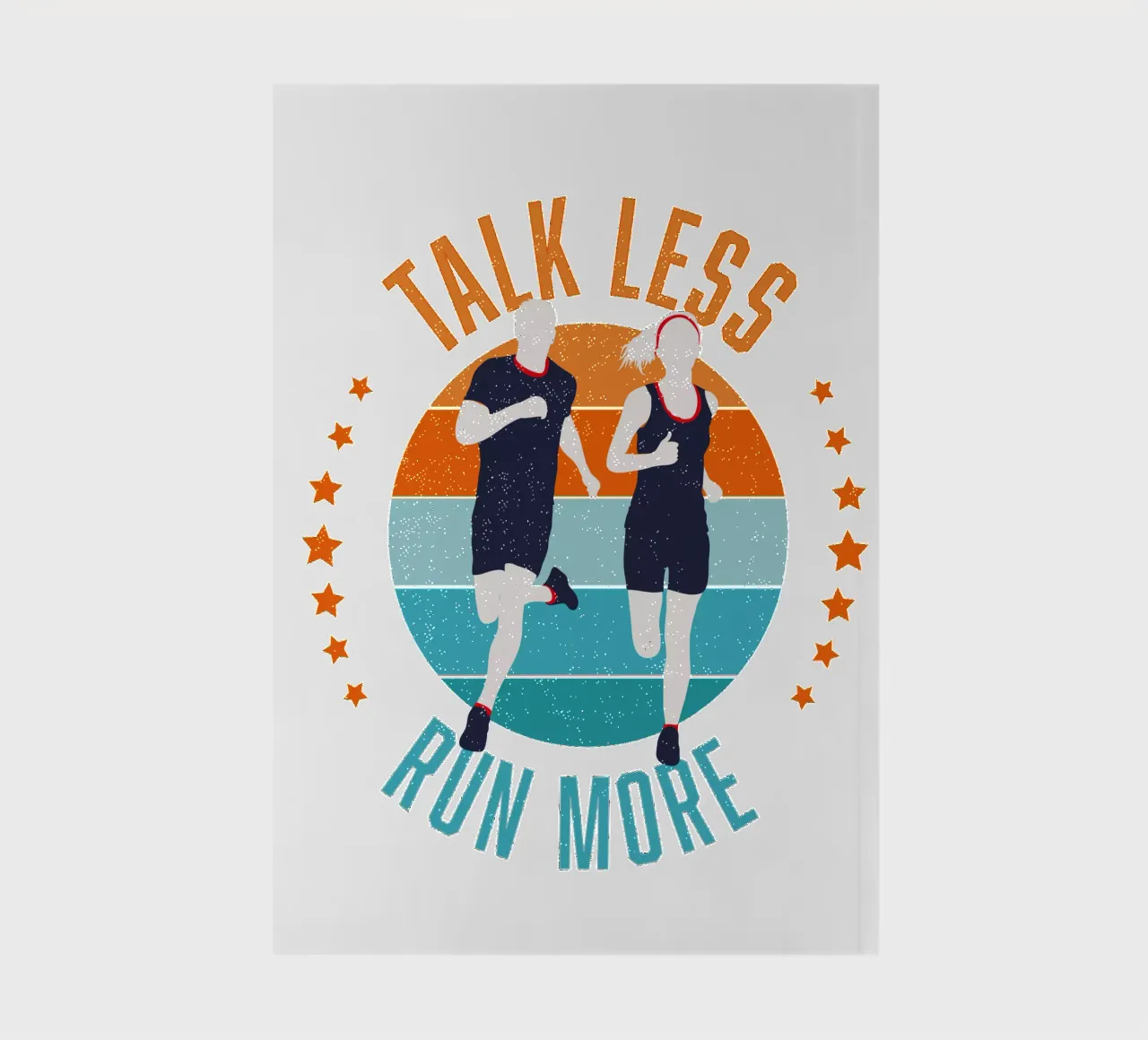 Less blah blah blah, more running. Funny motivational slogan notebook by CalliLetters