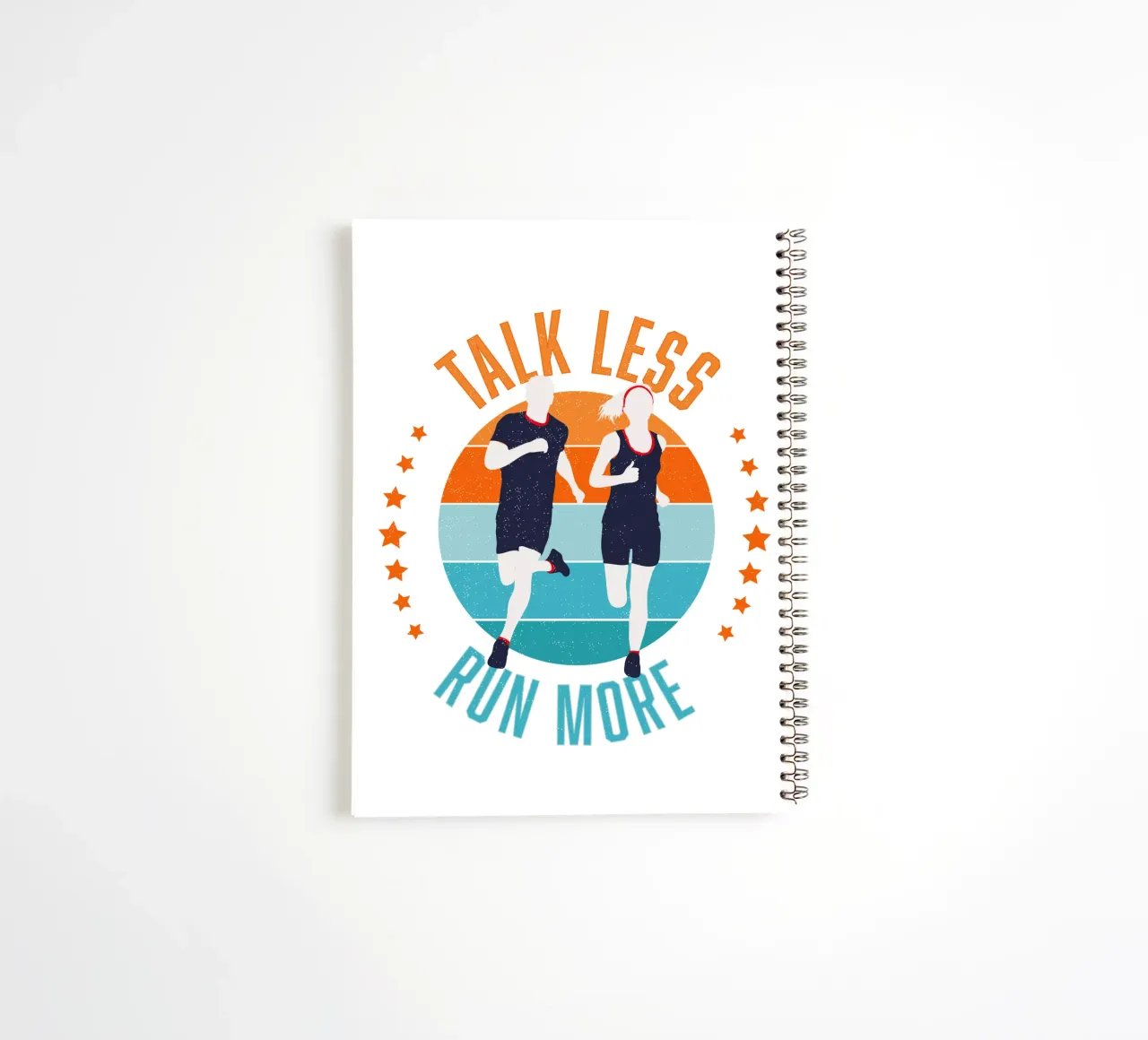 Less blah blah blah, more running. Funny motivational slogan spiral notebook by CalliLetters
