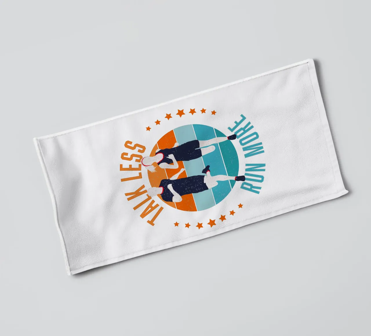 Less blah blah blah, more running. Funny motivational slogan towel by CalliLetters