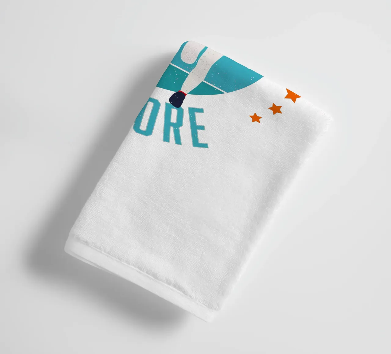 Meno bla bla, più corsa. Divertente slogan motivazionale asciugamano da bagno da CalliLetters