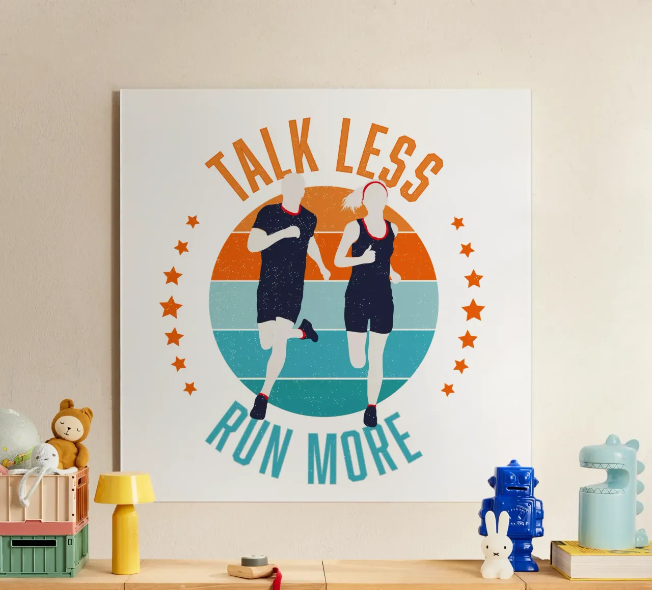 Weniger blabla, mehr laufen. Lustiger Motivationsspruch Acryl-Glas von CalliLetters