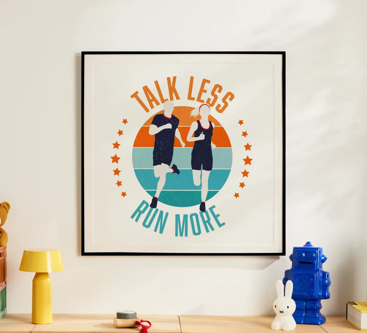 Less blah blah blah, more running. Funny motivational slogan hahnemühle by CalliLetters