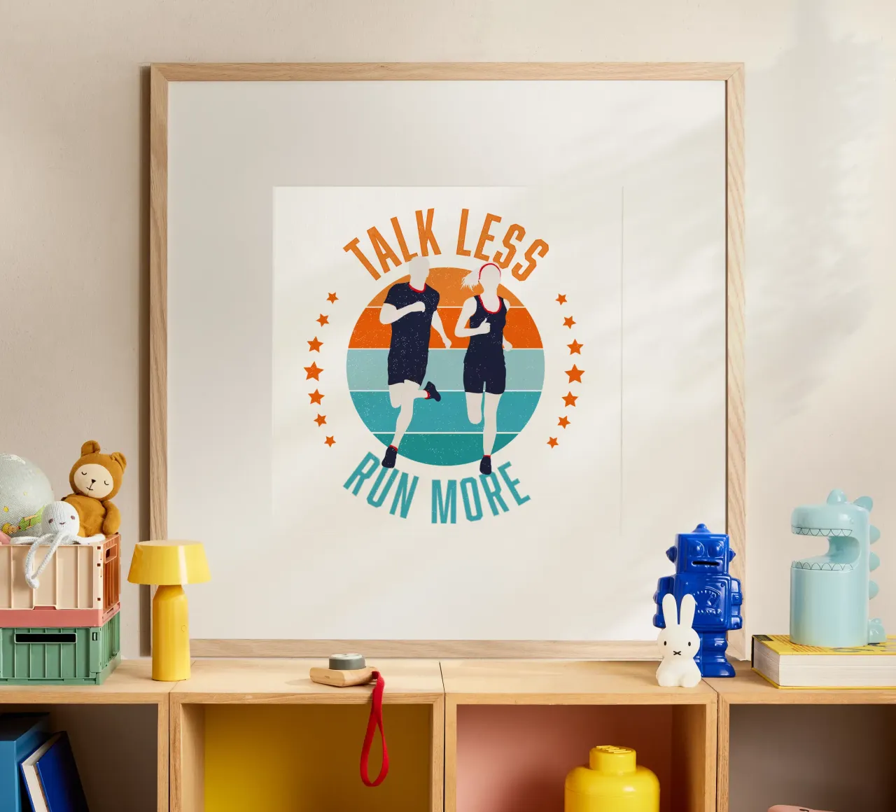Less blah blah blah, more running. Funny motivational slogan hahnemühle by CalliLetters