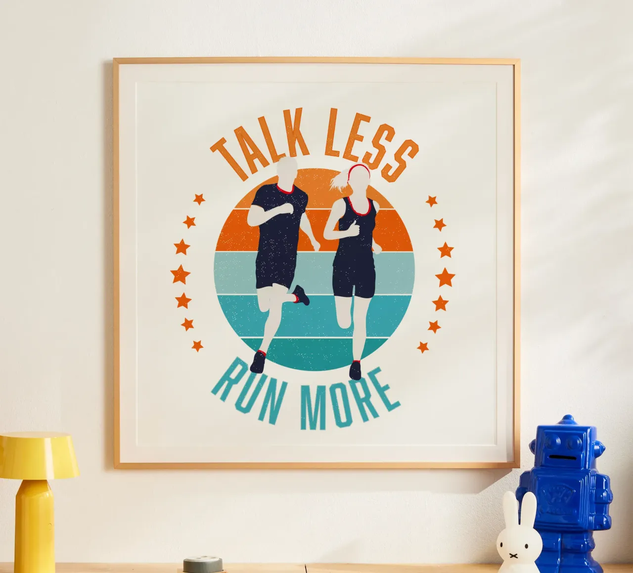 Less blah blah blah, more running. Funny motivational slogan hahnemühle by CalliLetters