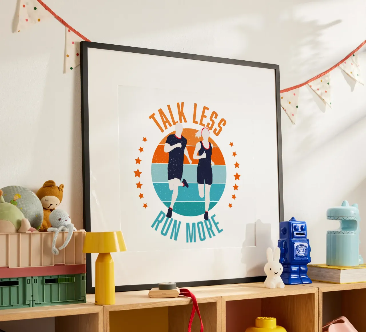 Less blah blah blah, more running. Funny motivational slogan hahnemühle by CalliLetters
