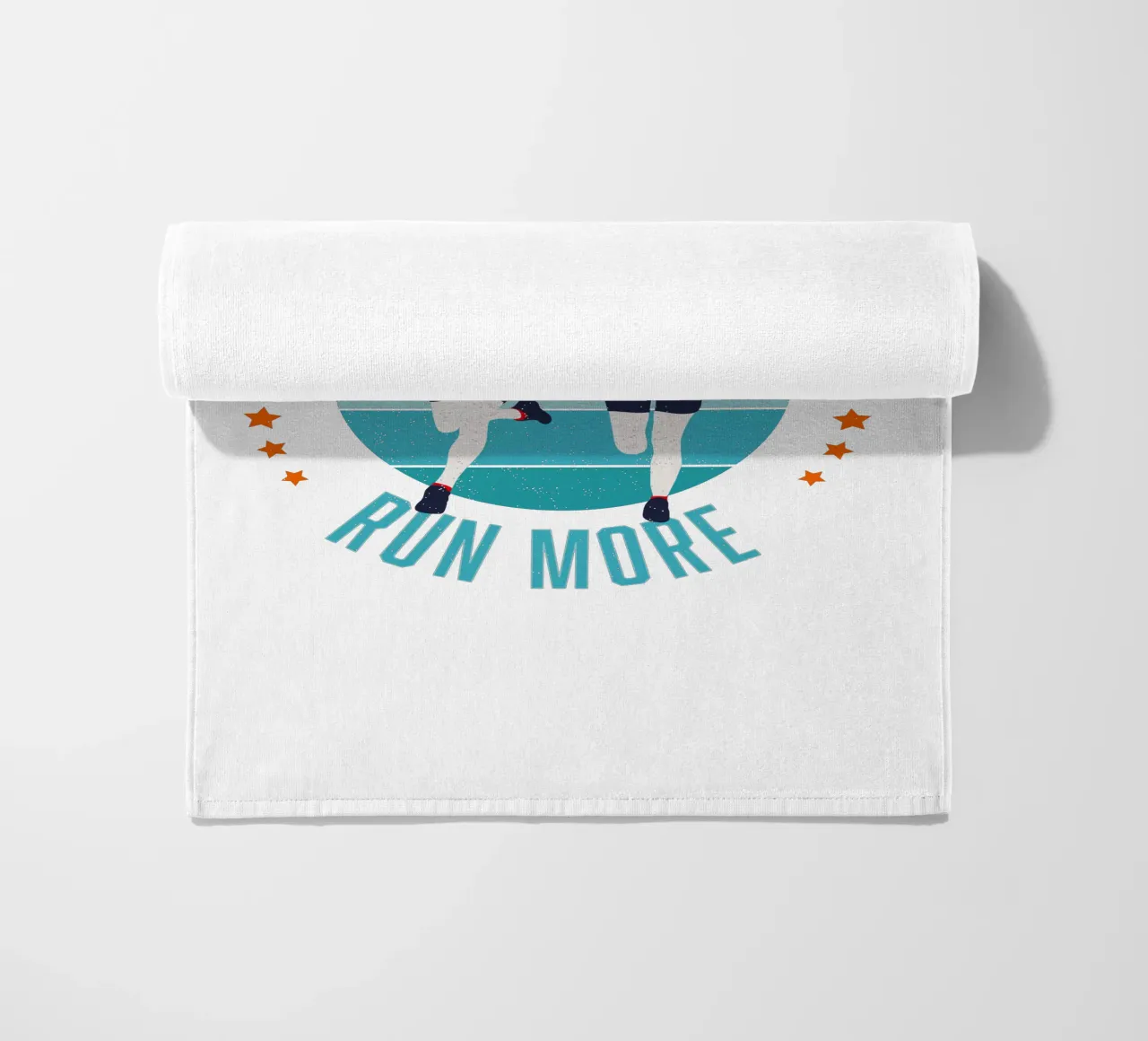 Less blah blah blah, more running. Funny motivational slogan beach towel by CalliLetters