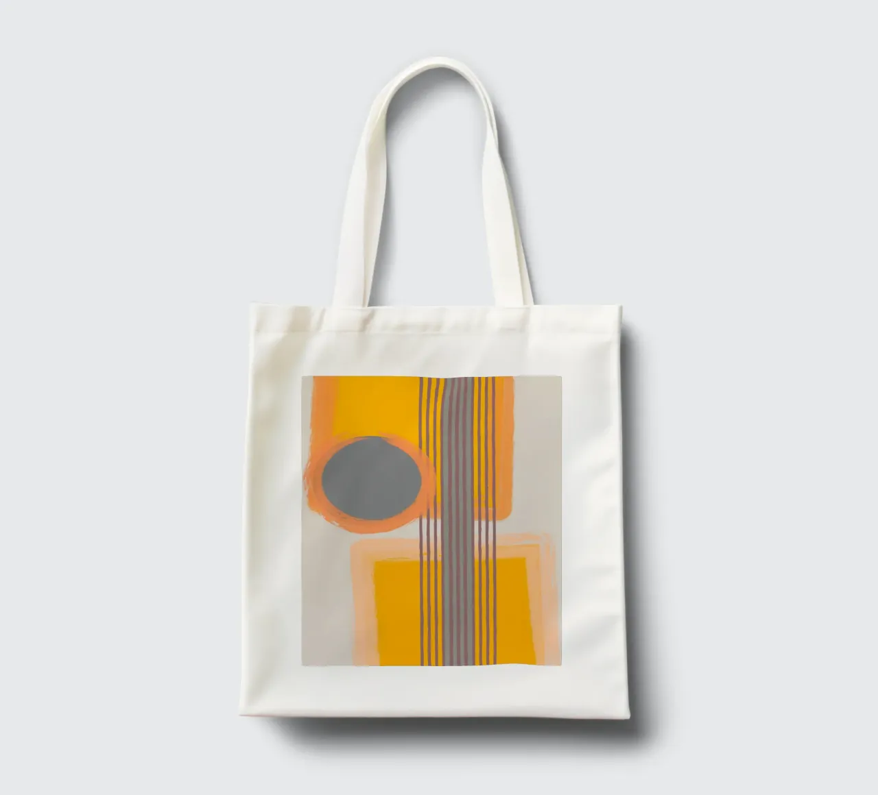 Abstract composition in yellow and gray Jutebeutel von MirimoART
