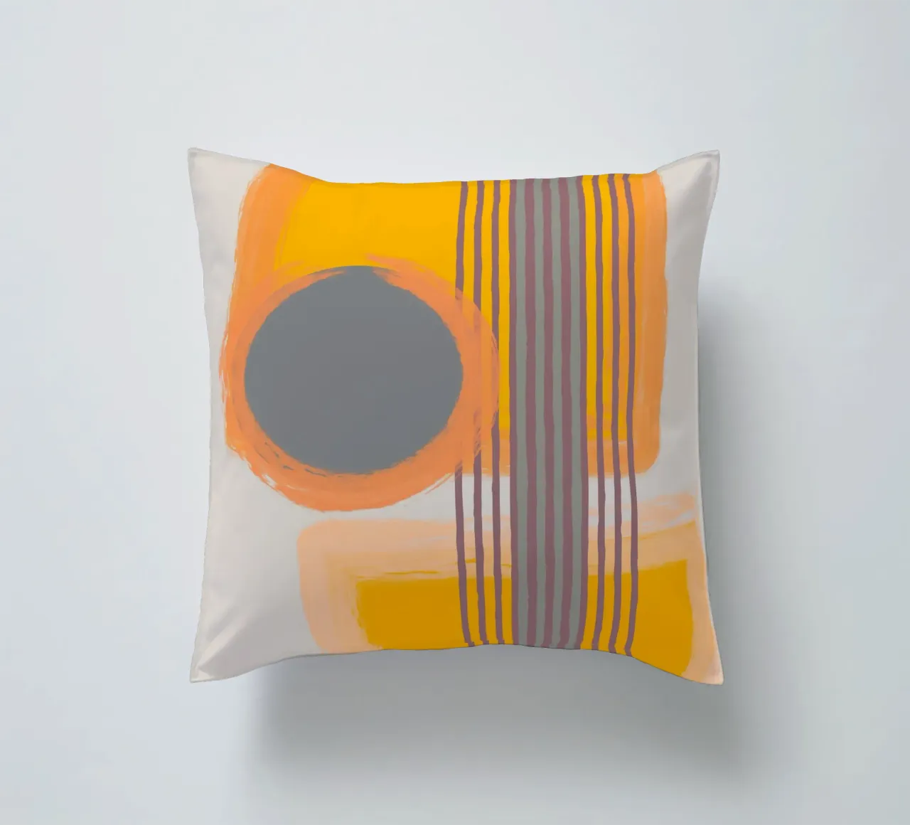 Abstract composition in yellow and gray cuscino da MirimoART