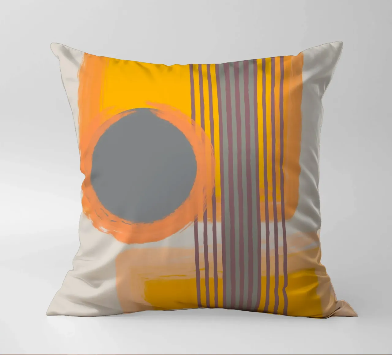Abstract composition in yellow and gray cuscino da MirimoART