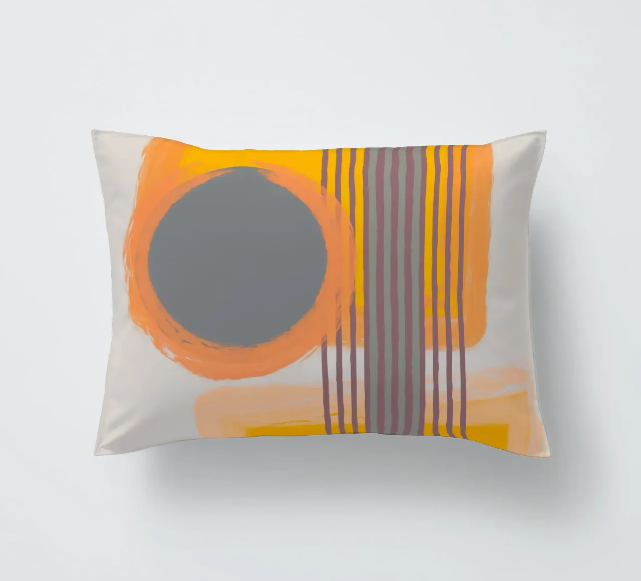 Abstract composition in yellow and gray cuscino da MirimoART