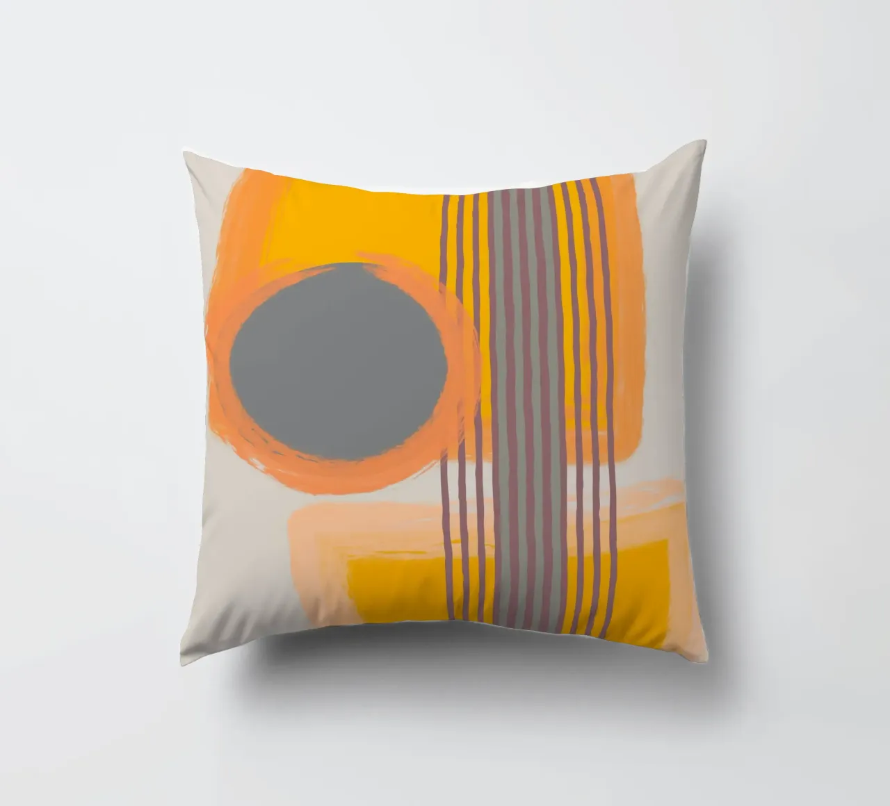 Abstract composition in yellow and gray cuscino da MirimoART