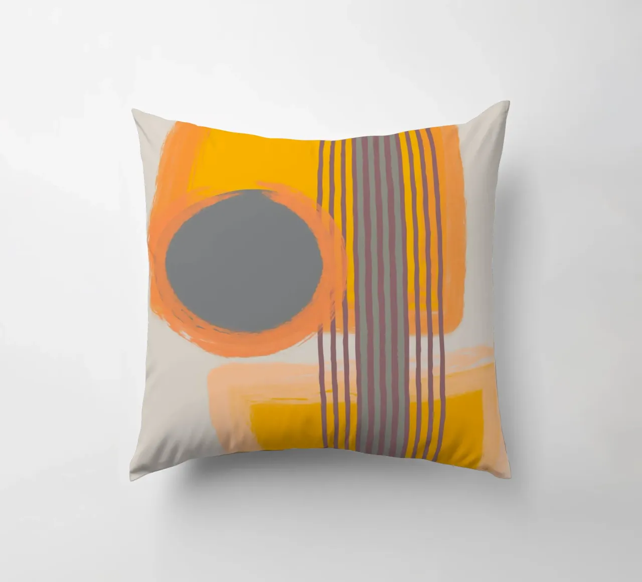 Abstract composition in yellow and gray cuscino da MirimoART