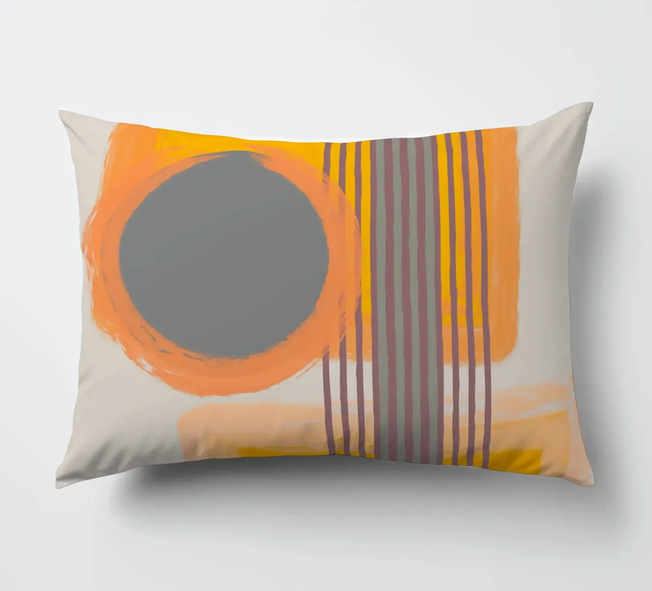 Abstract composition in yellow and gray cuscino da MirimoART