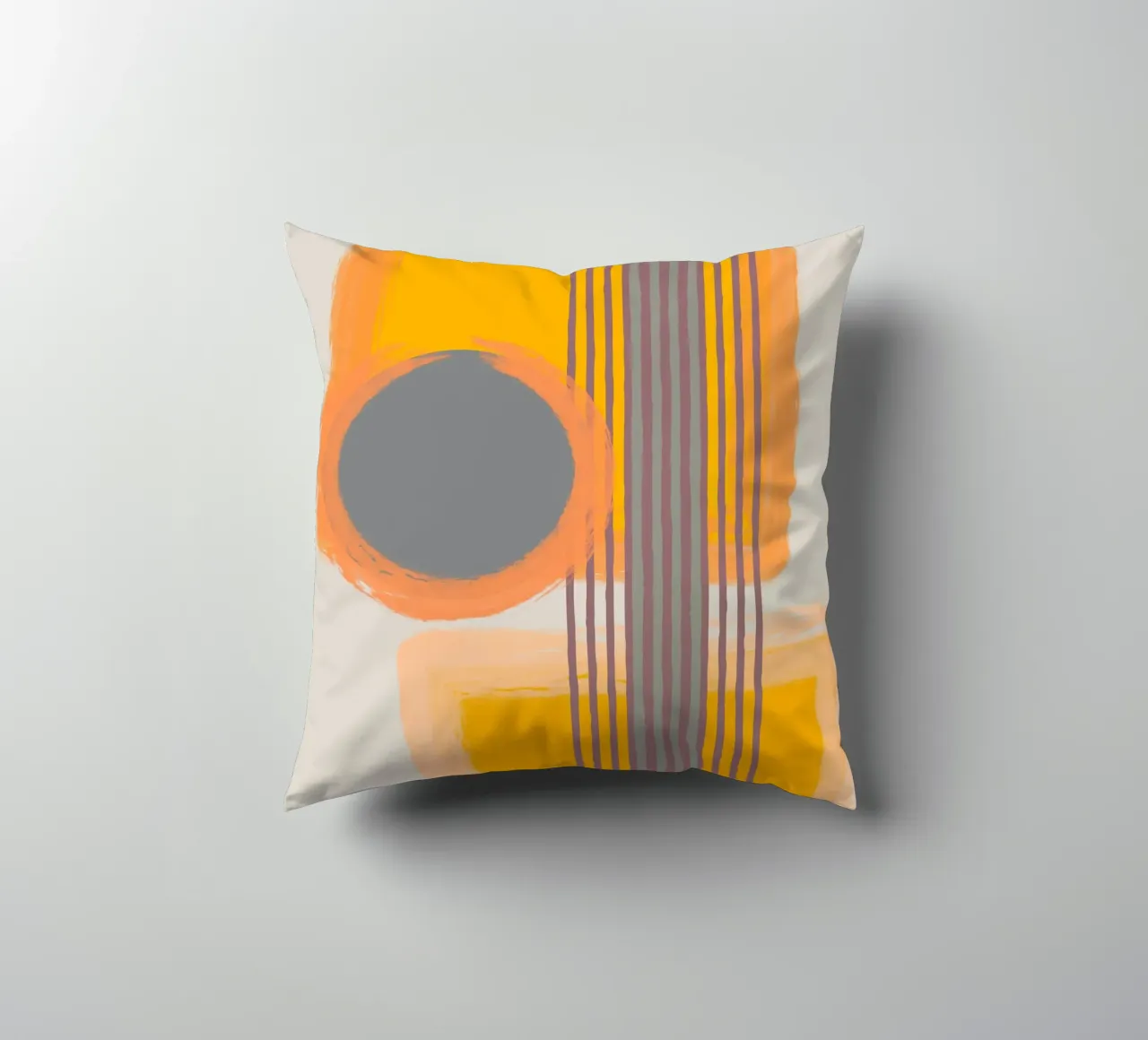 Abstract composition in yellow and gray cuscino da MirimoART