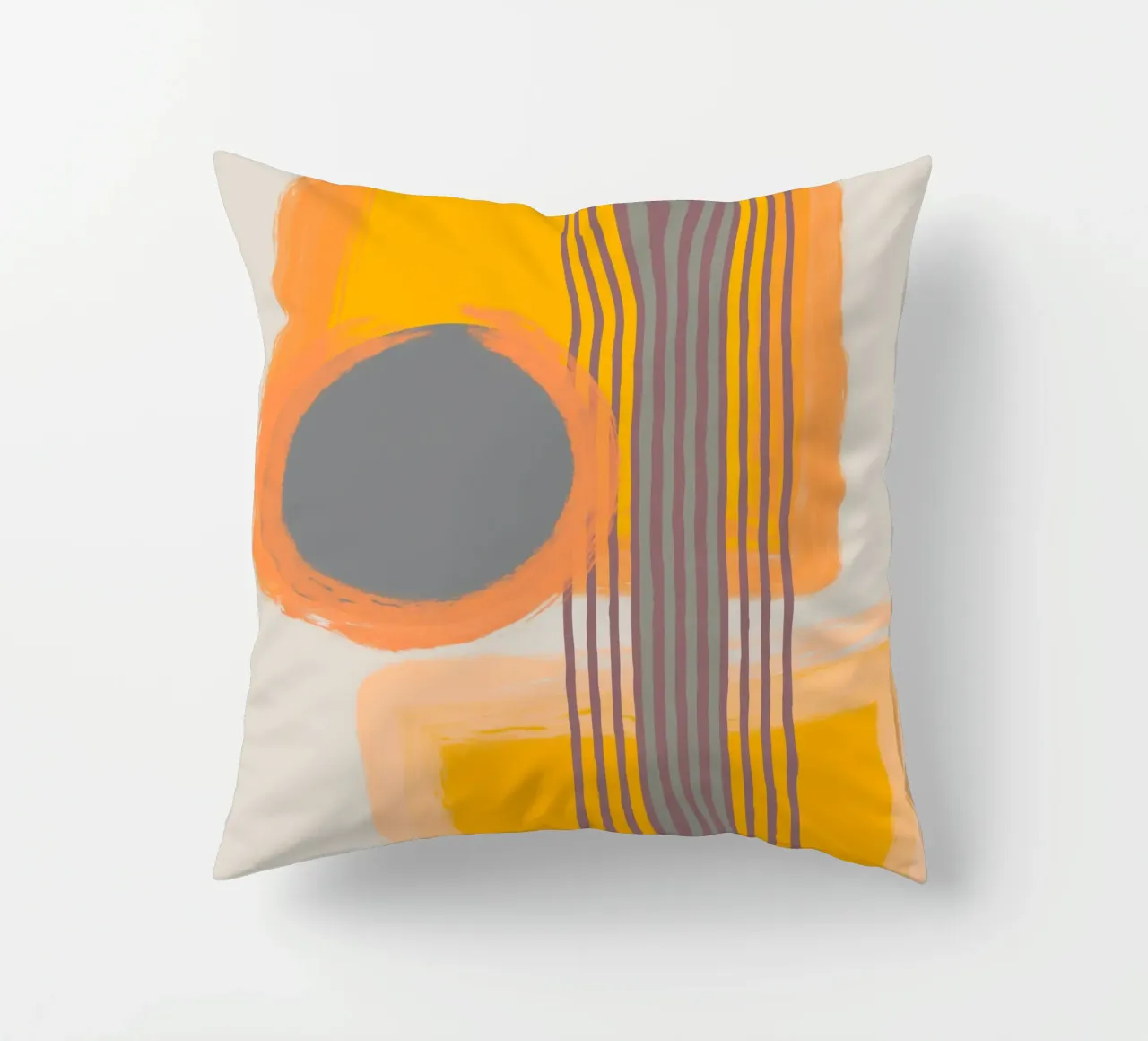 Abstract composition in yellow and gray cuscino da MirimoART