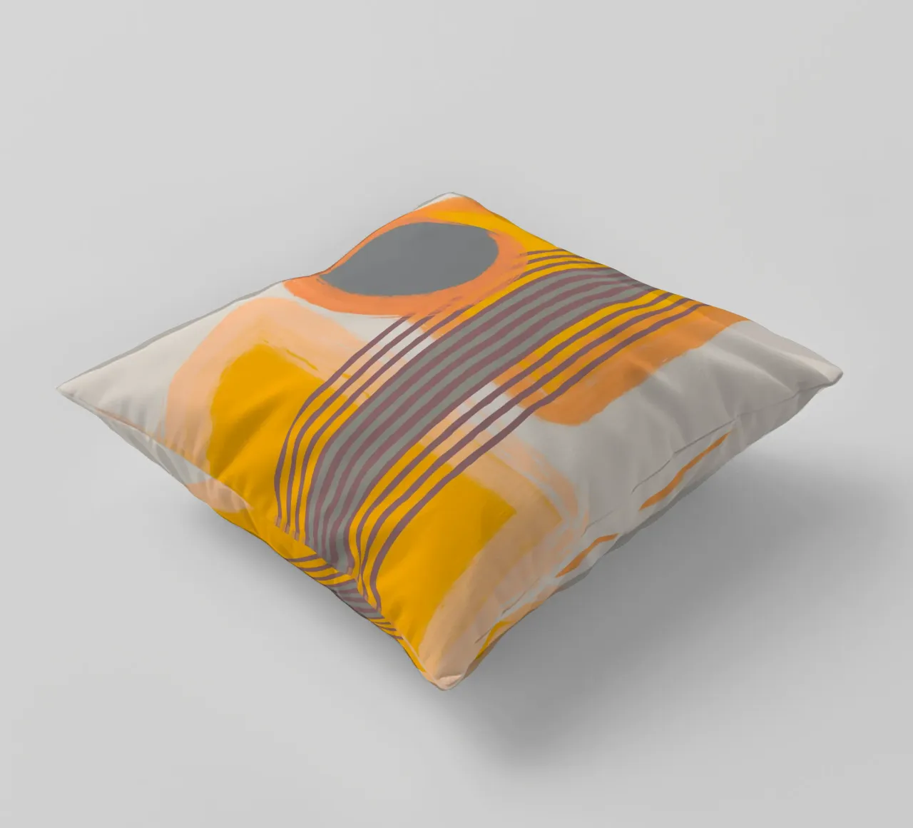 Abstract composition in yellow and gray cuscino da MirimoART