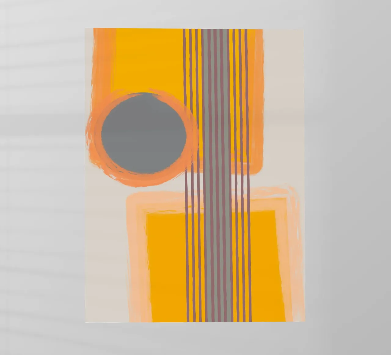Abstract composition in yellow and gray Backlit Folie von MirimoART