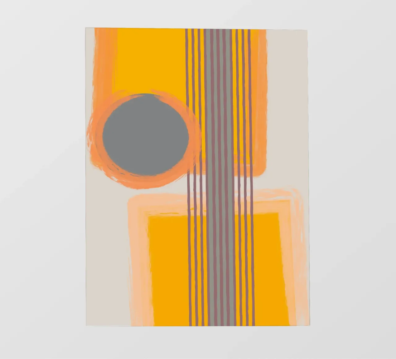 Abstract composition in yellow and gray Backlit Folie von MirimoART