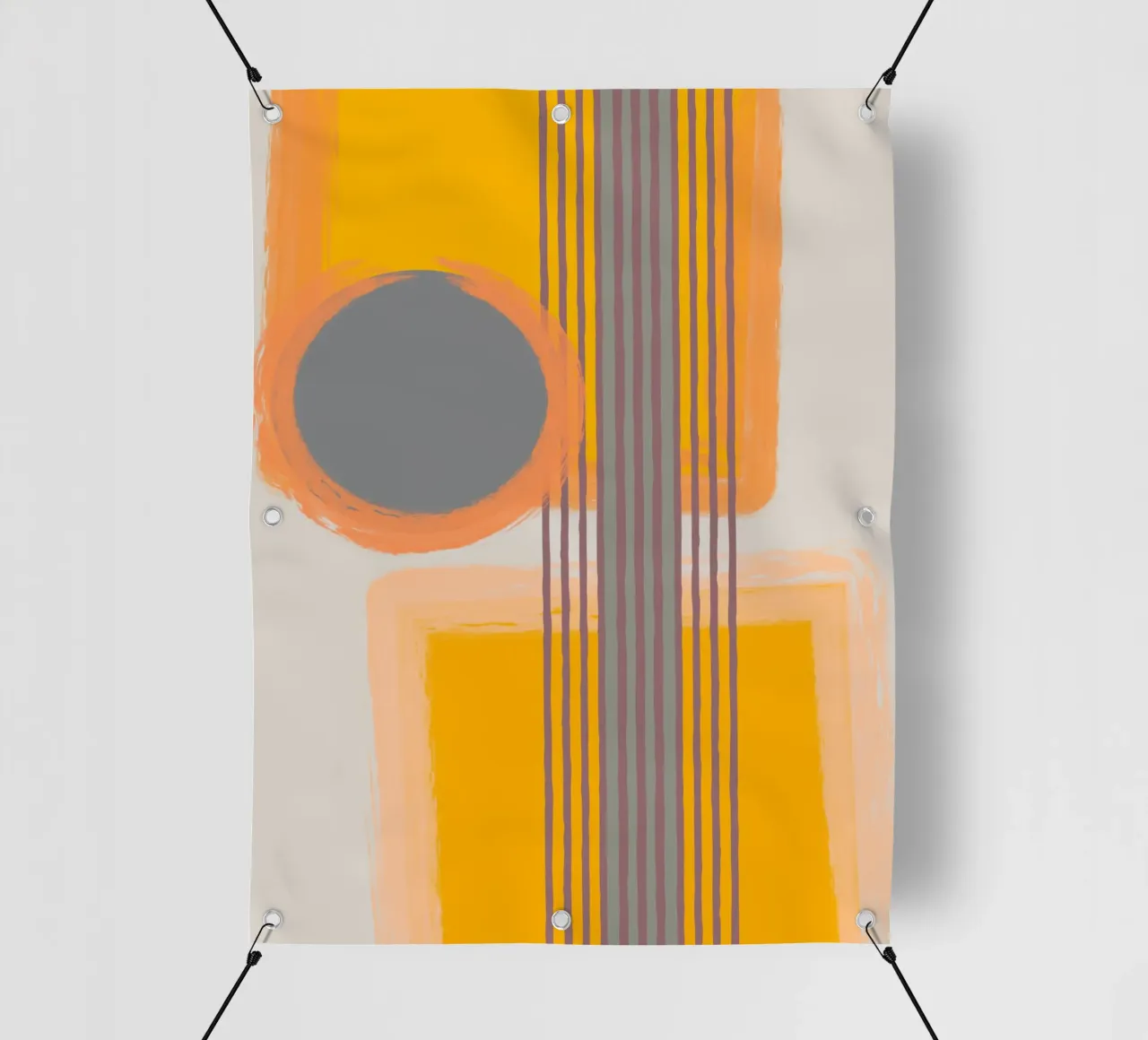 Abstract composition in yellow and gray telo in pvc da MirimoART