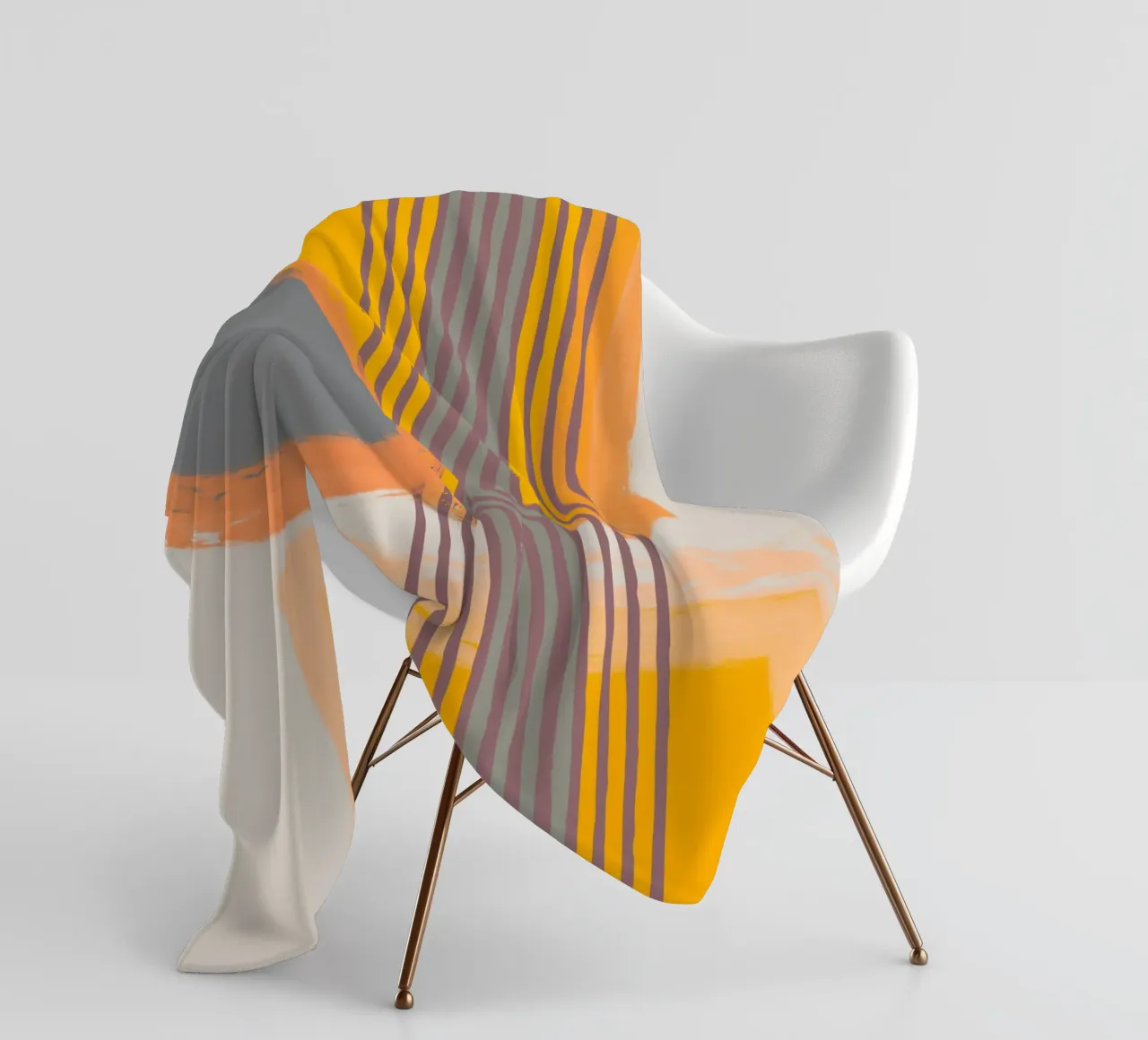 Abstract composition in yellow and gray Fleecedecke von MirimoART