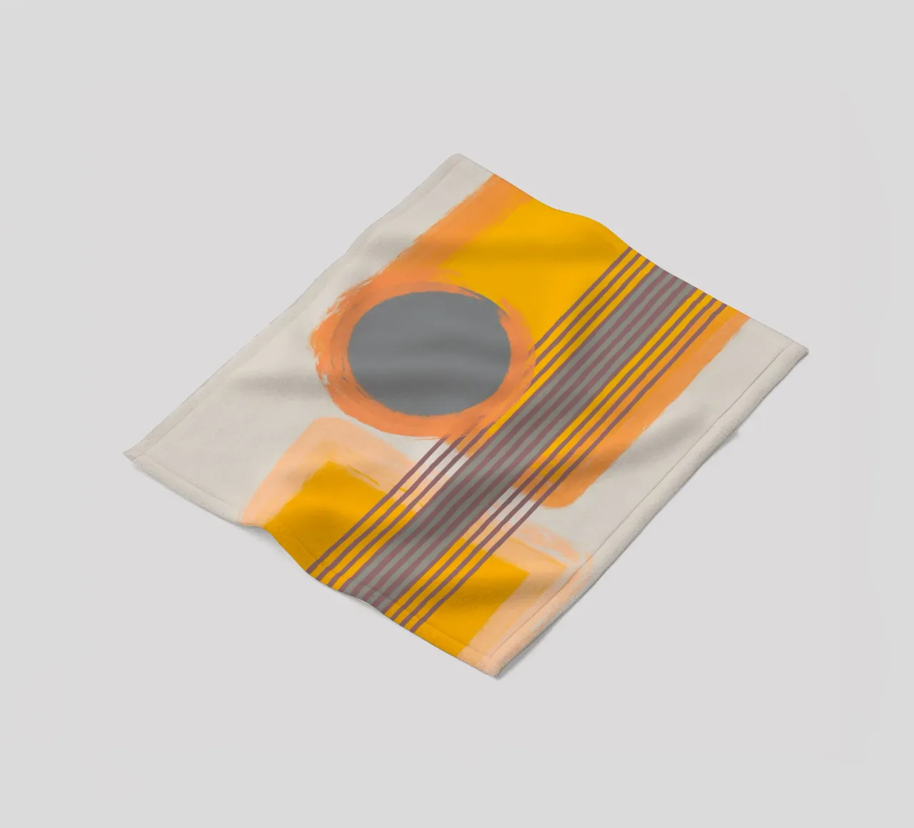 Abstract composition in yellow and gray Fleecedecke von MirimoART