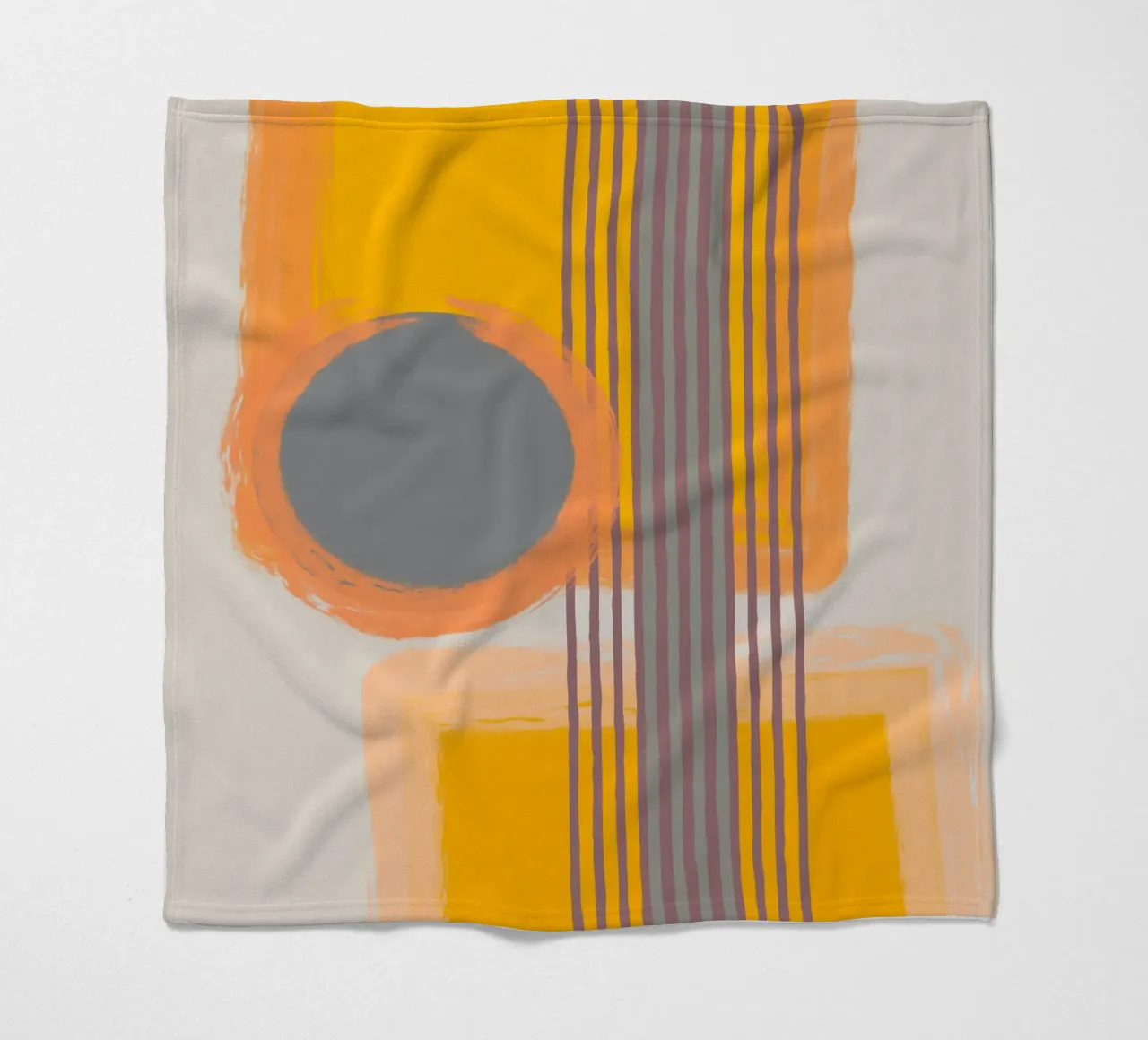 Abstract composition in yellow and gray Fleecedecke von MirimoART