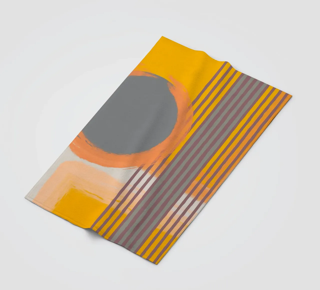 Abstract composition in yellow and gray Fleecedecke von MirimoART