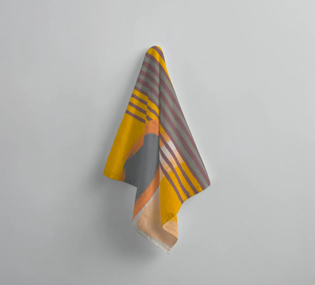 Abstract composition in yellow and gray Handtuch von MirimoART