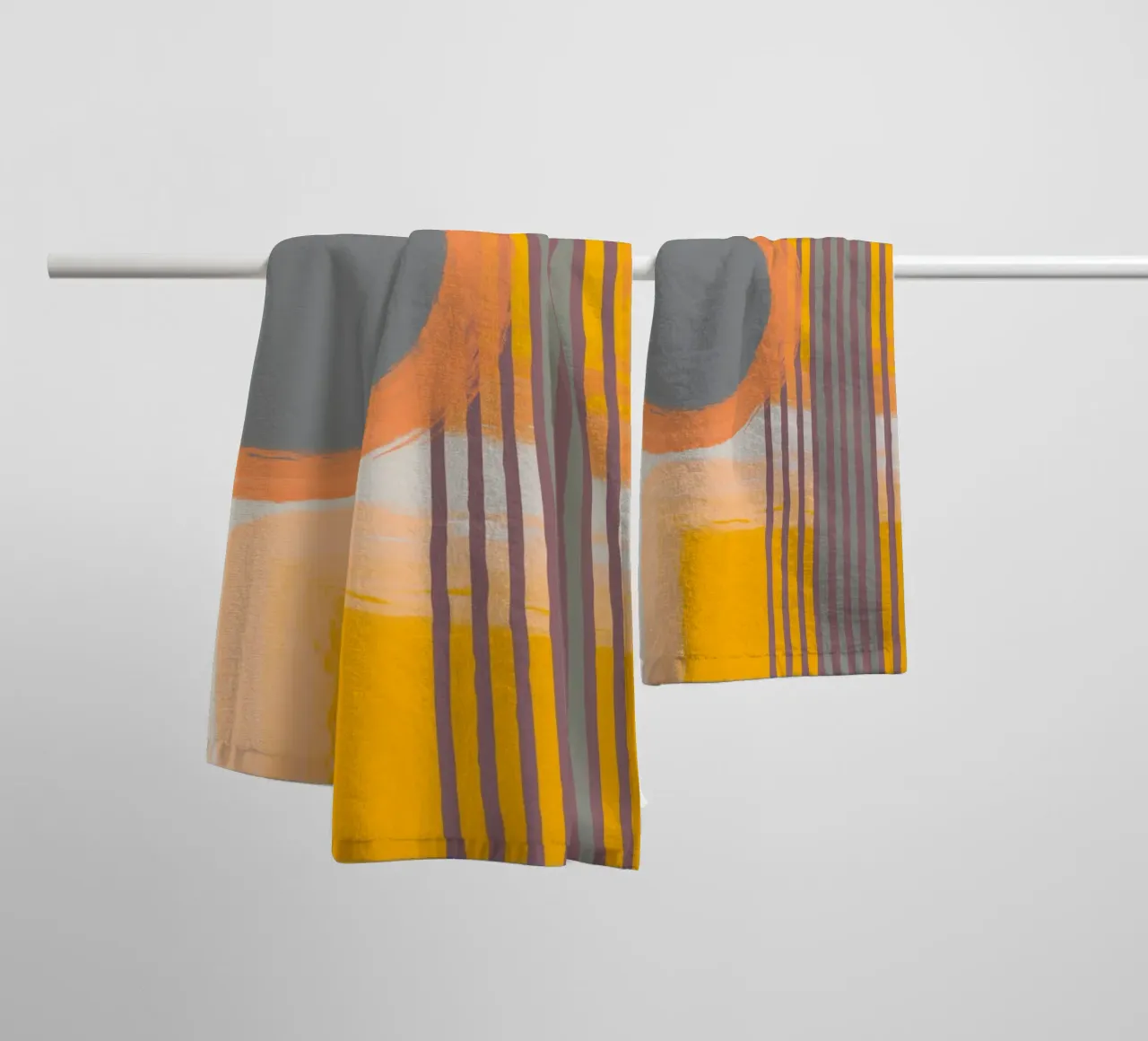Abstract composition in yellow and gray Handtuch von MirimoART