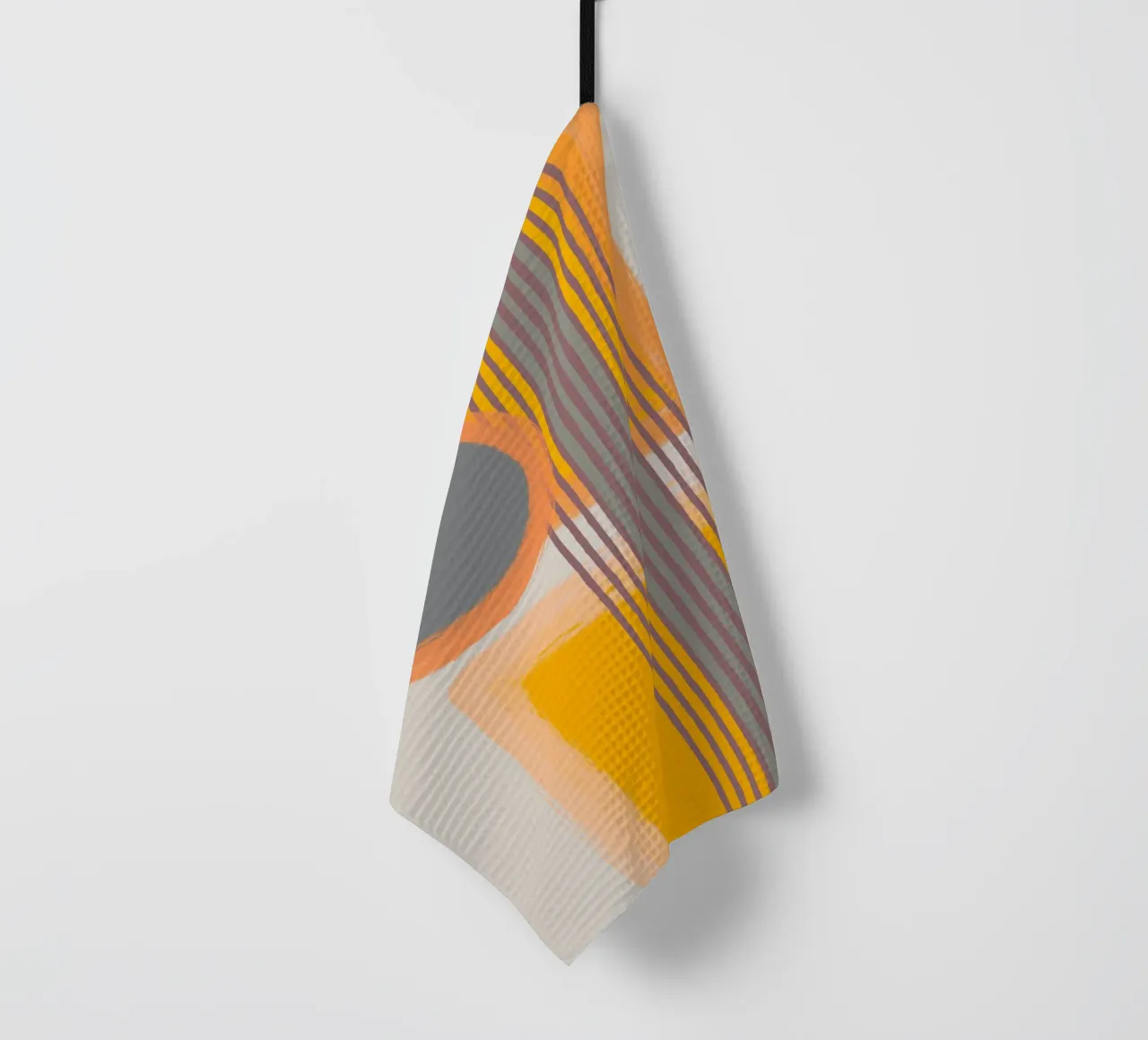 Abstract composition in yellow and gray canovaccio da cucina da MirimoART